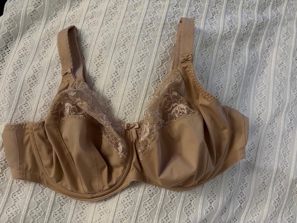 Elomi 38F Beige Lace Full Coverage Underwire Bra Supportive Plus Size